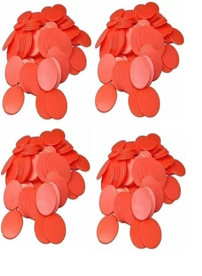MOREL Round Plastic Plain Token Coin for Shop, Games, Stores,Casino, School ETC.(400 Coin, RED Color - 31MM Dia Meter) - Image 1